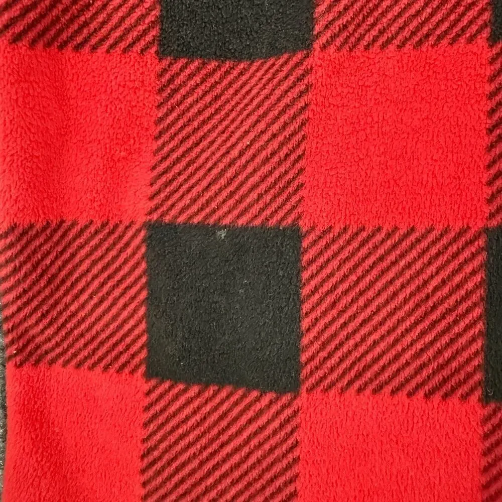 Carters Fleece 1/4 Zip Pullover Jacket Size 4T Buffalo Plaid Red Black